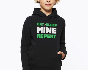 Eat. Sleep. Mine. Repeat | Childrens Personalised Hoodie