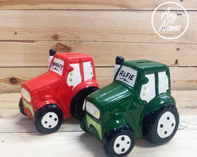 Personalised Tractor Money Box Etsy UK