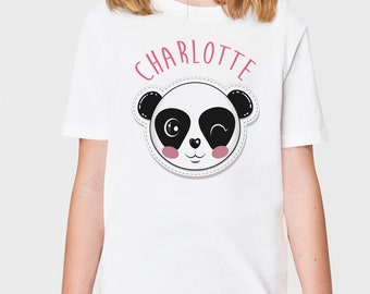 Cute Panda with Name T-Shirt | Personalised Childrens T-shirts