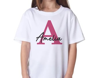 Name over Initial | Monogram | Personalised Childrens T-shirts