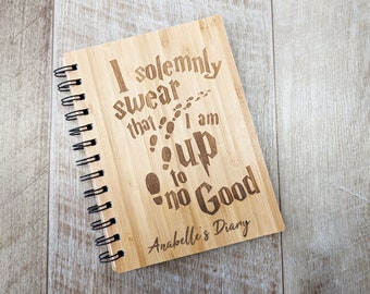 Engraved Notebook | I Solemly swear that I am up to no Good | Harry Potter Fans | Personalised