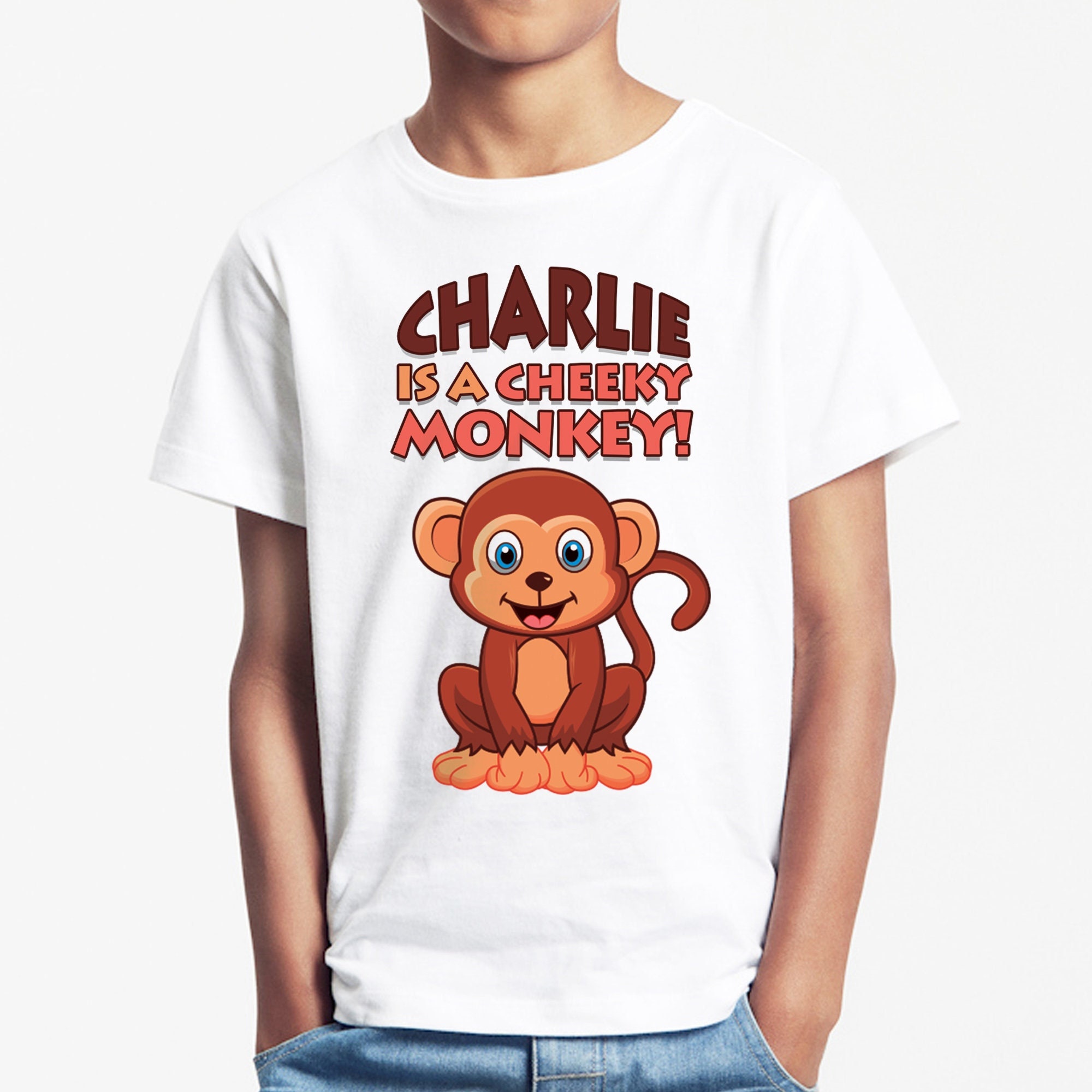 Cheeky Monkey T shirt Personalised Childrens T shirts Etsy UK