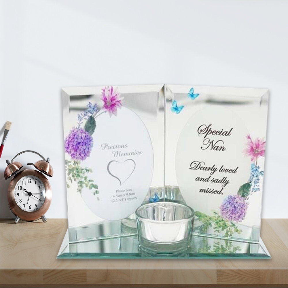 MEMORIAL PHOTO FRAME and candle holder rememberance wording Etsy