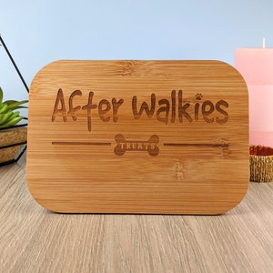 After Walkies Treat Tin - Bamboo - PERSONALISED with Any Name Engraved