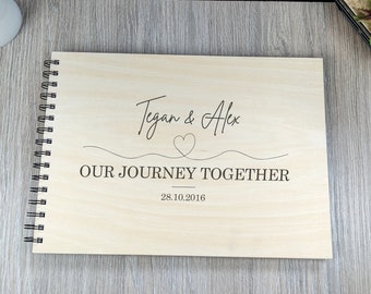 Engraved Wooden Cover Photo Book | Our Journey Together | Memory Book