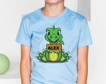 Dinosaur holding Name Board T-Shirt | Personalised Childrens T-Shirts