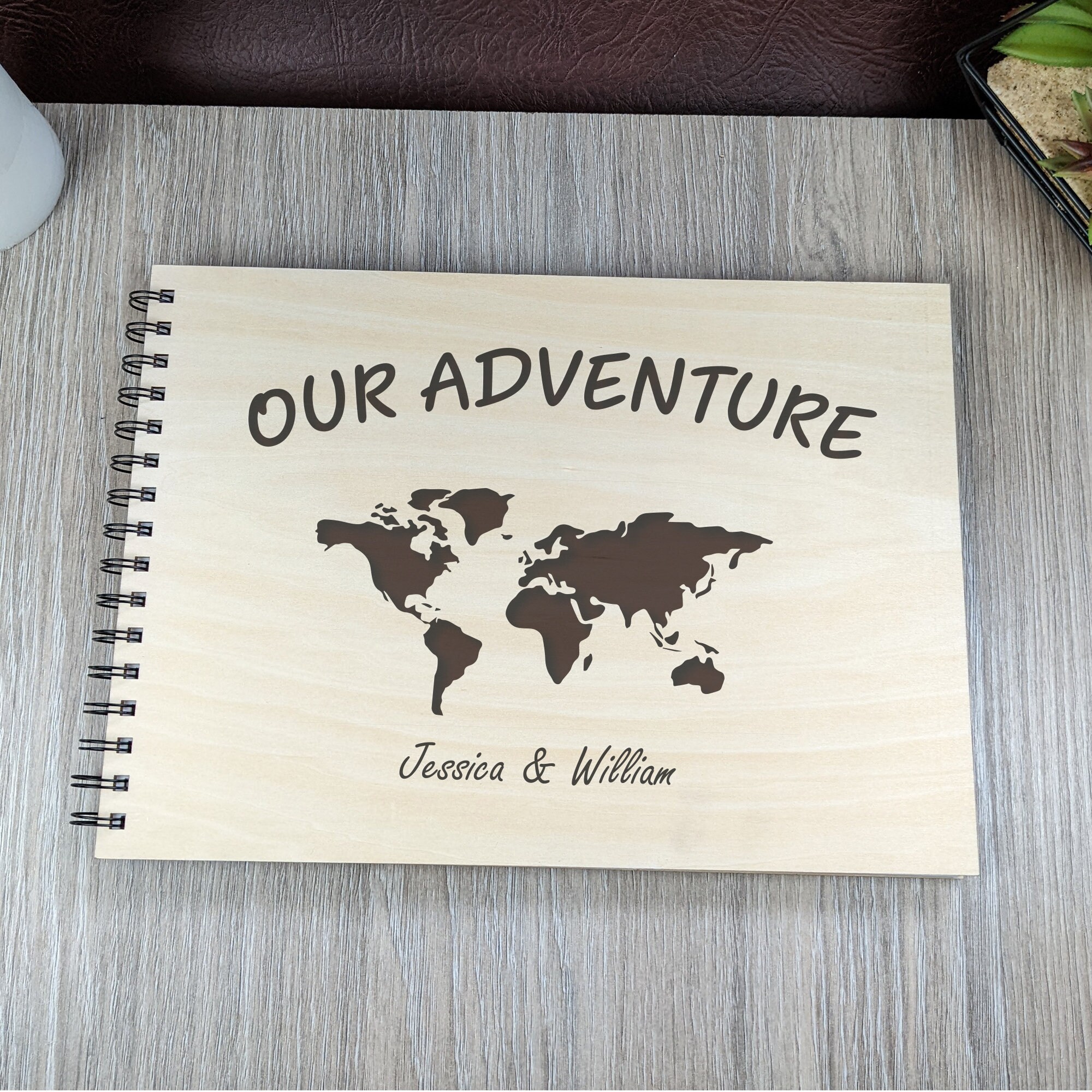 Feiyu Buy Our Adventure Book Travel Diary Photo Book,Scrapbook, Photo Album,Retro Style Travel Souvenir, Vintage Guestbook DIY Annivers
