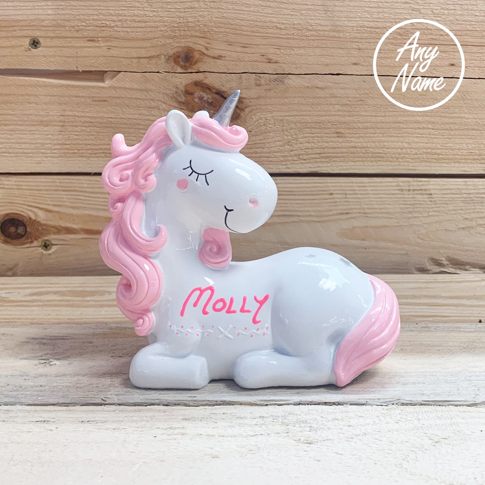Unicorn Money Box PERSONALISED with any name or initials Etsy