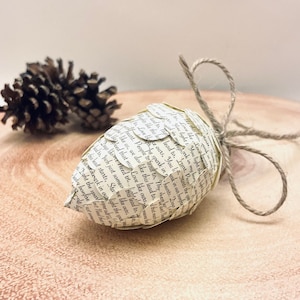 Decorazione a forma di pigna personalizzata, le tue parole, regalo per il primo anniversario, decorazione per l'albero di Natale, regalo per lui e per lei, pallina romantica