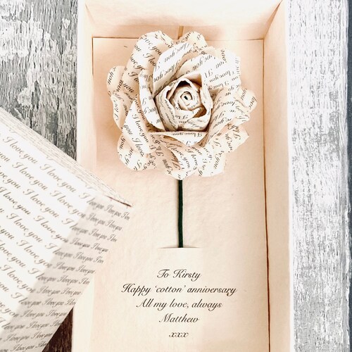 Cotton Anniversary Gift for Him or Her. Cotton 2nd Anniversary Etsy