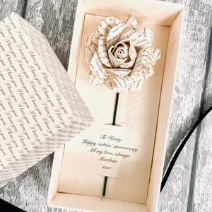 Personalised Cotton Rose and Box, Cotton Second Wedding Anniversary Gift For Him and Her, Gift For Couple, 2nd Anniversary Gift image 6