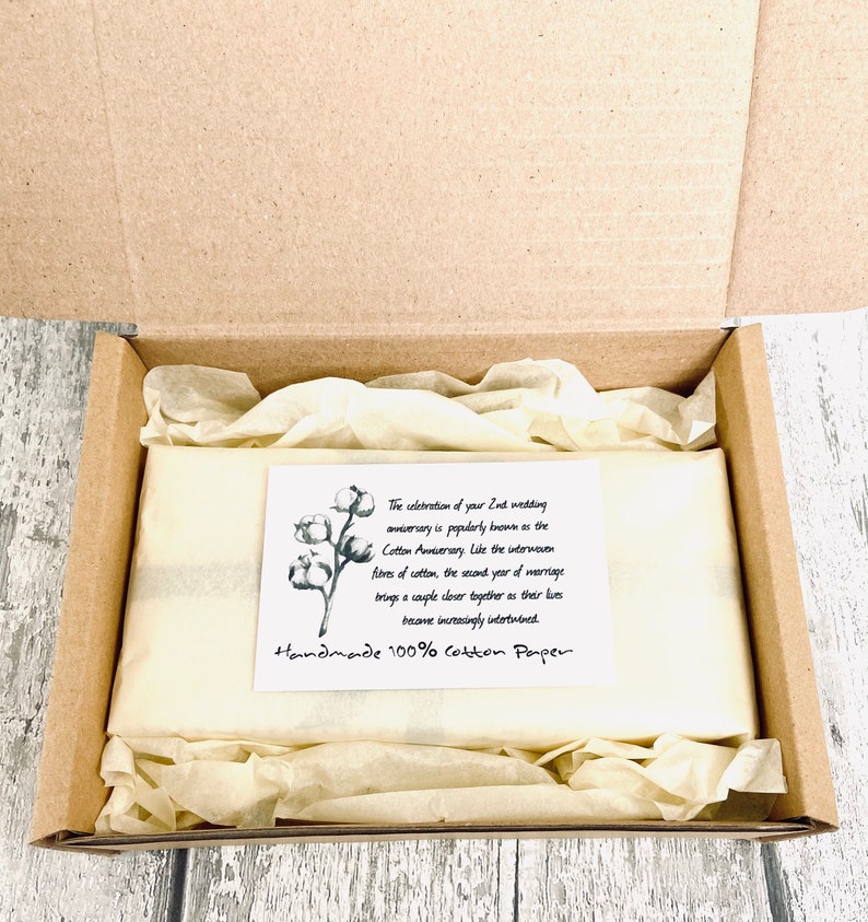 Personalised Cotton Rose and Box, Cotton Second Wedding Anniversary Gift For Him and Her, Gift For Couple, 2nd Anniversary Gift image 7