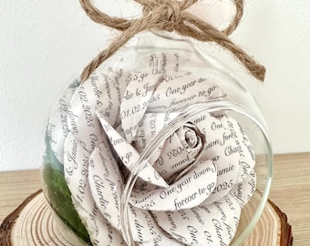Personalised One Year Together 1st Anniversary Paper Rose – Gift for Boyfriend or Girlfriend