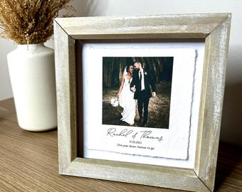 Personalised 1st Anniversary Framed Photo - Gift for Him and Her - Wedding Memory Keepsake