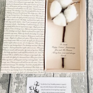 Coton naturel personnalisé cadeau pour deuxième anniversaire de mariage de coton, cadeau pour elle et lui, cadeau pour couple, 2e anniversaire de mariage image 10