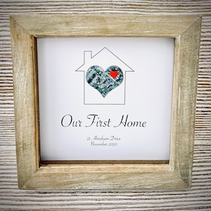 Cadeau personnalisé de première maison dans le cadre de la boîte, cadeau de nouvelle maison, cadeau de pendaison de crémaillère, cadeau pour couple