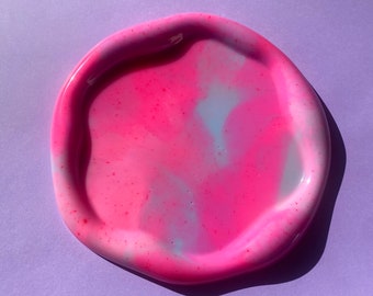 Pink & Blue Abstract Tray - Abstract Home Decor - Dopamine Decor, Maximalist Decor