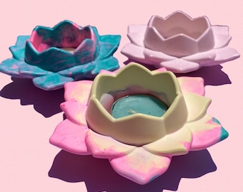 Tea Light Candle Holder - Lotus Flower Candle Holder - Dopamine Decor, Maximalist Decor