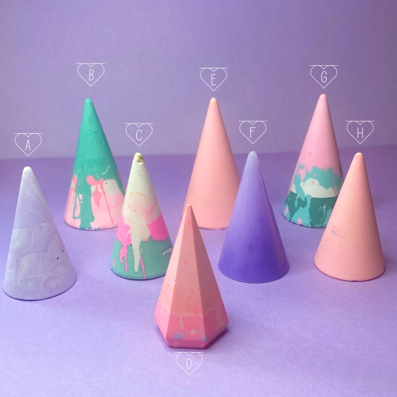 Colorful Ring Holders Cone Ring Holder Maximalist Home Decor, Dopamine Decor image 2