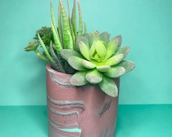 Mauve Planter- Jesmonite Plant Pot - Makeup Brush Holder - Pen Cup