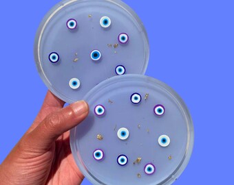 Evil Eye Coasters - Coaster Set - Dopamine Decor, Maximalist Decor