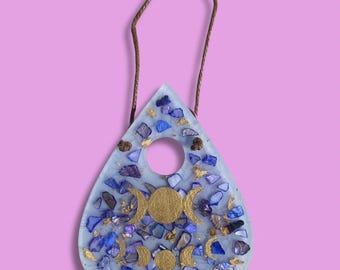 Purple Ouija Planchette Wall Hanging, Spiritual Wall Art