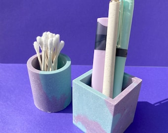 Jesmonite Pencil Holder, Tooth Brush Holder, Make Up Brush Holder - Dopamine Decor, Maximalist Decor