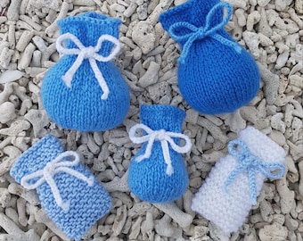 Little Knitted Pouches and Drawstring Bags  - PDF Little Drawstring Bag Knitting Pattern