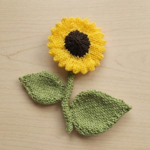 Knitted Sunflower - PDF Sunflower Knitting Pattern