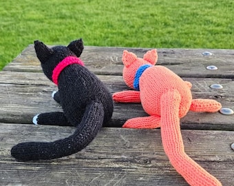 Gatinhos fofos de tricô - Padrão em PDF para tricotar um gatinho fofo