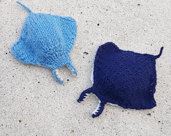 Padrão de arraia-manta de tricô: decoração para casa à beira-mar (download em PDF)