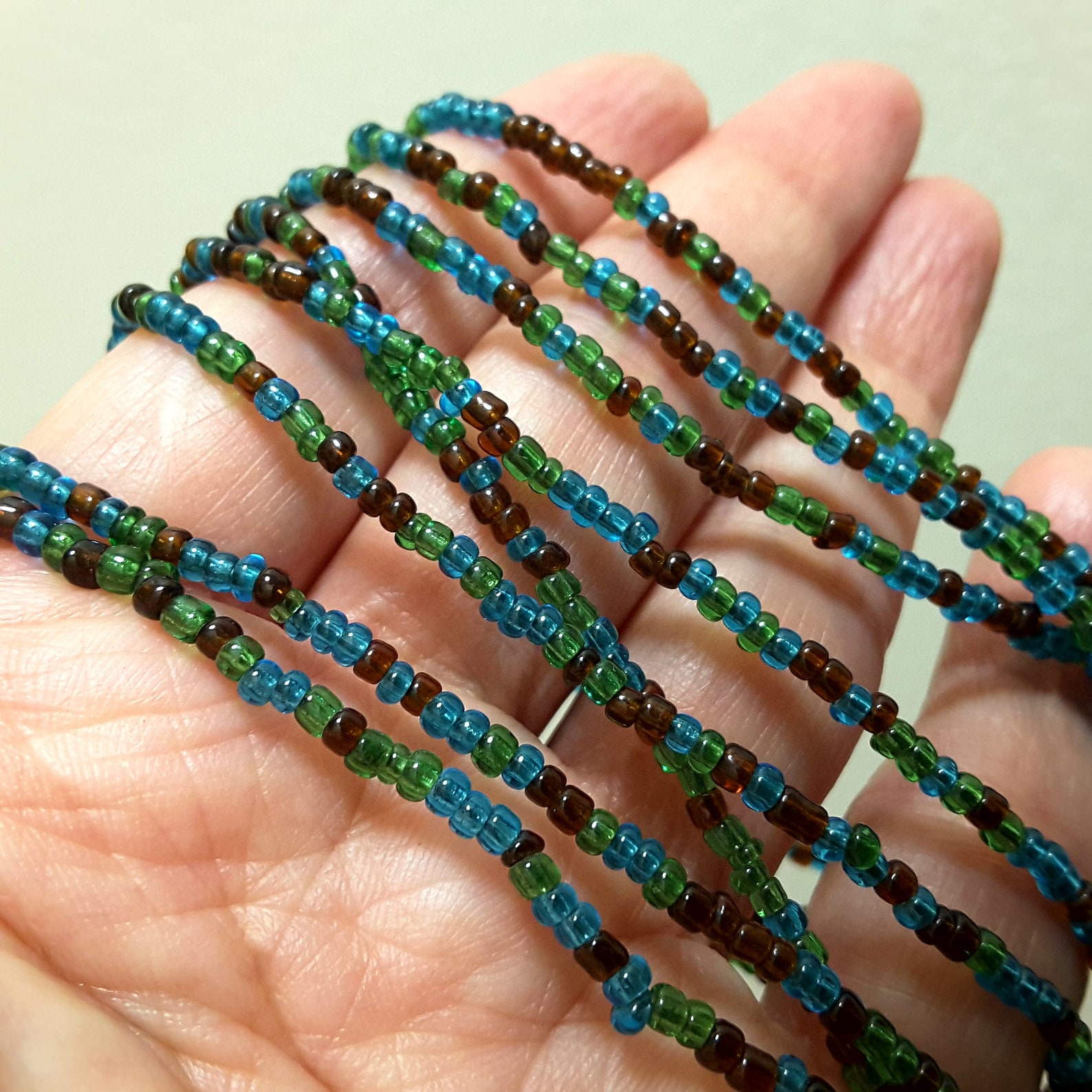 Vintage 2mm seed beads 45 to 60 inch necklaceboho hippie seed Etsy