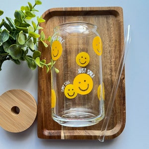 Retro Smile Beer Glass, Iced Coffee Glass, Beer Glass, Beer Glass Can, Glass Cup, Smile Beer Glass, Tiktok Glass, Retro Glass Cup