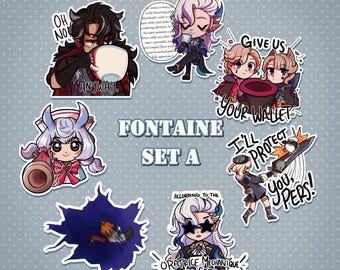 Adesivos de memes Fontaine (Conjunto A)
