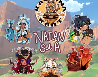 Adesivos de memes Natlan (Conjunto A)