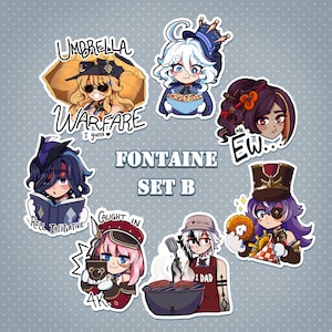 Fontaine Meme Stickers (Set B)