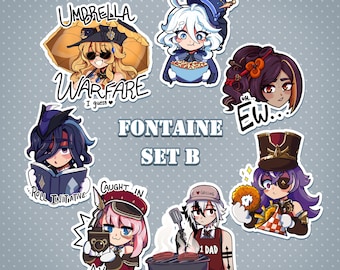 Adesivos de memes Fontaine (Conjunto B)
