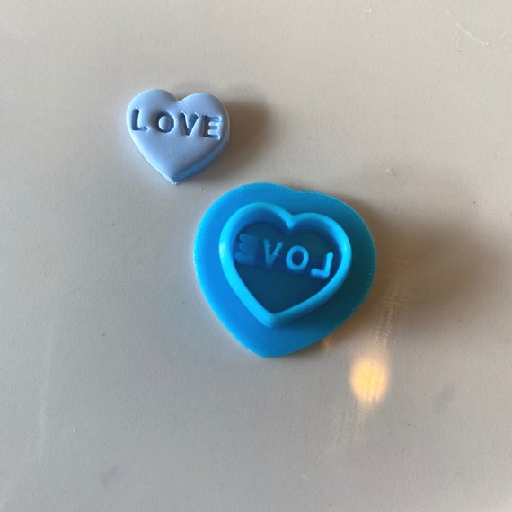 028 - LOVE Conversation Heart Stud - Polymer Clay Cutter - Etsy