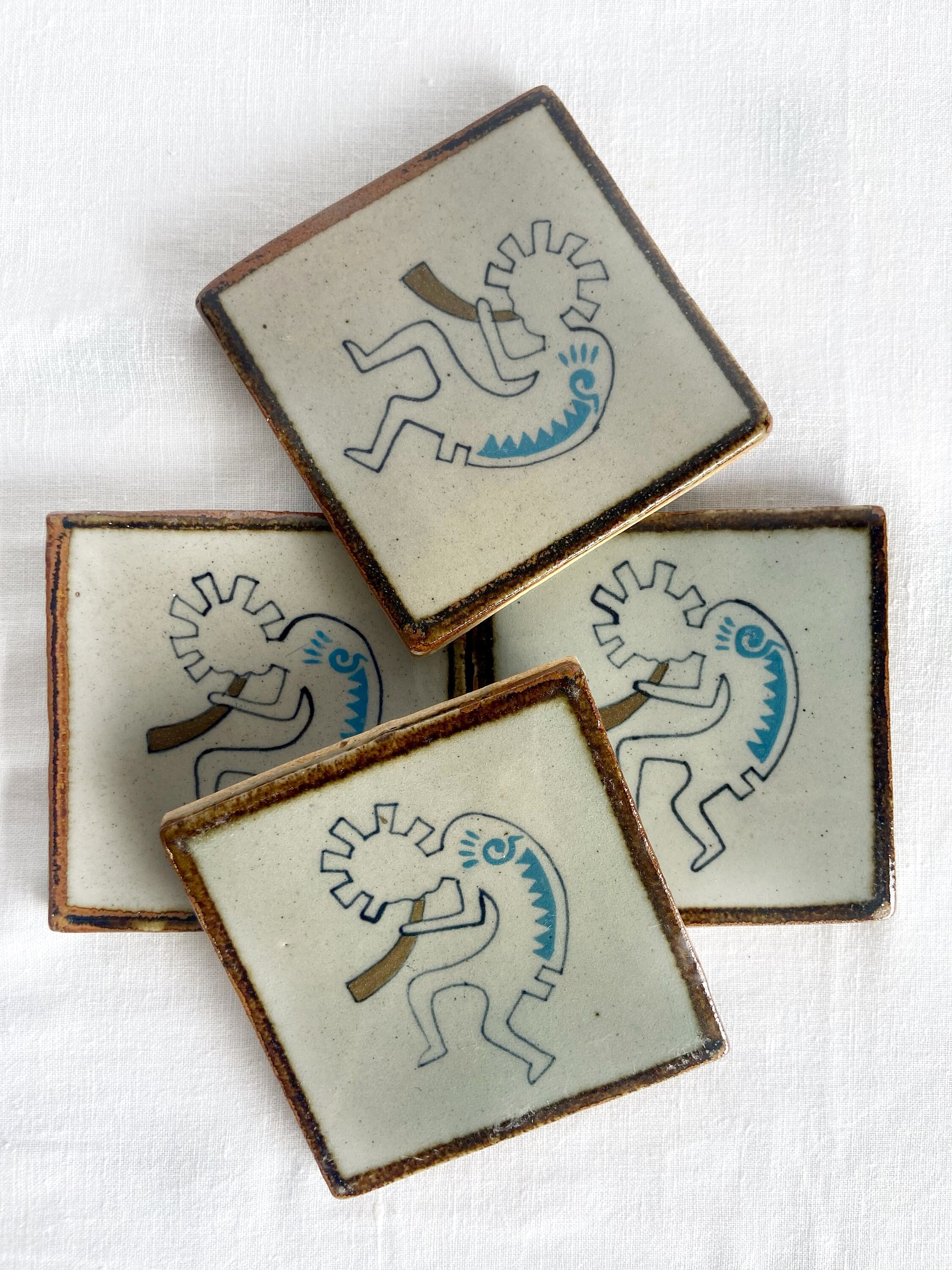 Mexican Tile Ceramic Coasters Hand Painted Etsy