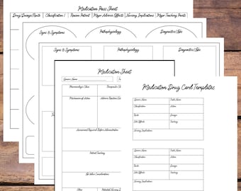 Plantillas para la escuela de enfermería: Tarjetas de medicación y mapas conceptuales (PDF)