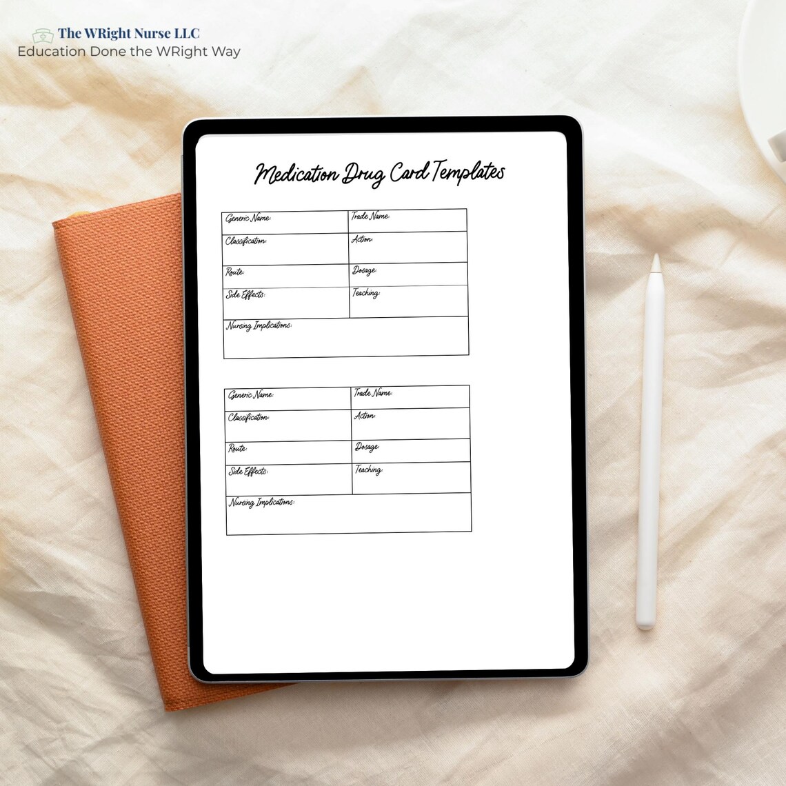 Medication Drug Card Template | Nursing Student Study Tool | Printable ...