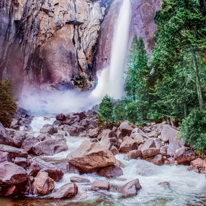 Waterfall Print, Yosemity, Waterfall Photo, Waterfall Photography, Photo Print, Nature Photography, Wall Art, Landscape Photography