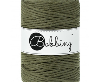 Recycled  Cotton 328 Feet Bobbiny 3mm Single Strand Cotton Rope 108yards | 100meters AVOCADO