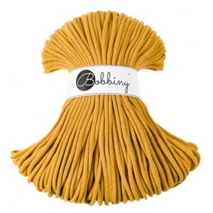 5mm Mustard Braided Cotton Cord, Premium Bobbiny Macrame Cord,Cotton Cord for Macrame, Crochet, Knitting