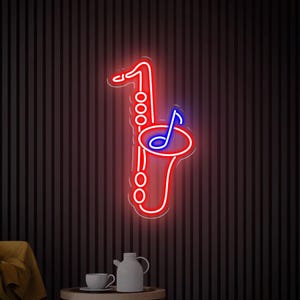 Saxophone Neon Sign, Custom Saxophone Shop Art, Music Studio Decor Light Sign, Musical Instrument Wall Decor, Jazz Live Neon Sign