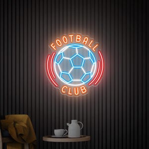 Football Club Neon Sign, Custom Sports Led Sign, Soccer Wall Decor, Custom Sports Logo Sign, Football Club Neon Wall Art
