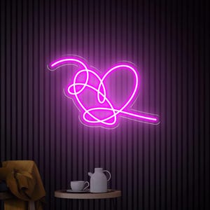 Love Yourself Neon Sign, Teen Kpop Gifts, Kpop Home Decor, Kpop Wall Art, Heart Neon Sign Above Bed Sign, Romantic Gift