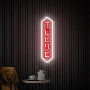 Insegna al neon di Tokyo, decorazione murale di Tokyo, insegna al neon personalizzata, arte murale di Tokyo, Giappone, insegna murale di viaggio di Tokyo, regali personalizzati con insegna a LED di Tokyo