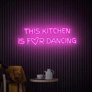 Placa de neon "Esta Cozinha É Para Dançar", Placa de neon personalizada para decoração de parede de cozinha, Placa de neon engraçada para cozinha inativa, Presente para família, Arte neon para cozinha