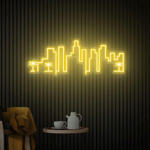 Los Angeles Skyline Neon Sign, Los Angeles Led Light Art, Custom City Skyline Neon Sign, Building Neon Home Decor Personalized Gifts